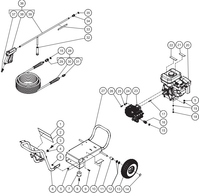 MITM JP-2403-3MHB pressure washer parts and manual